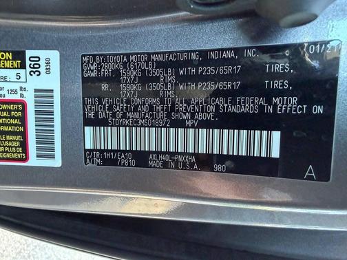 Predawn Gray Mica 2021 Toyota Sienna XLE 8 Passenger
