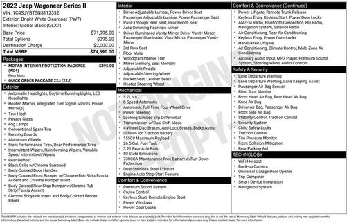 2022 Jeep Wagoneer Series II 4x4
