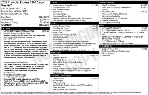 Summit White 2021 Chevrolet Express 3500 RWD 3500 Regular Wheelbase WT