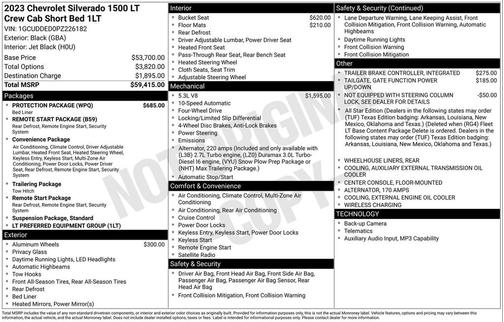 Black 2023 Chevrolet Silverado 1500 LT