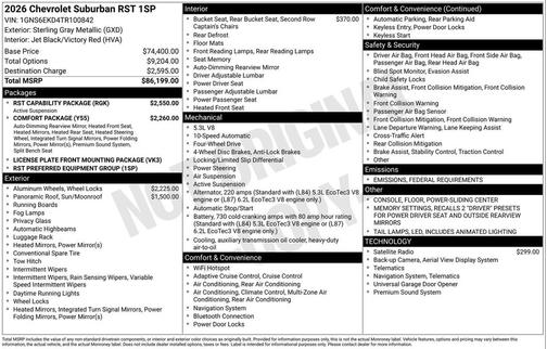 2026 Chevrolet Suburban RST