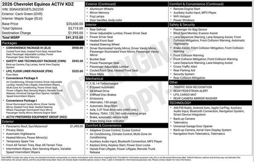 2026 Chevrolet Equinox AWD ACTIV