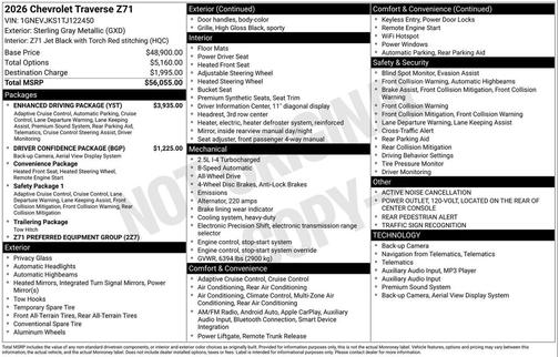 2026 Chevrolet Traverse AWD Z71