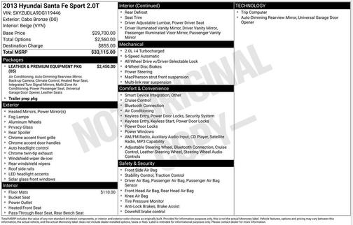 2013 Hyundai SANTA FE Sport 2.0T