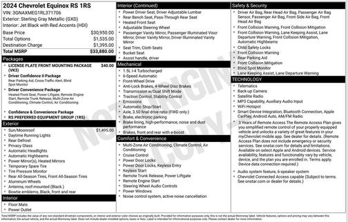 Sterling Gray Metallic 2024 Chevrolet Equinox FWD RS