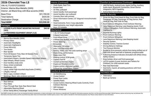 2026 Chevrolet Trax LS