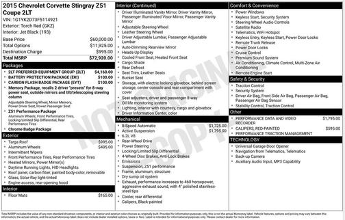 Torch Red 2015 Chevrolet Corvette Stingray Z51