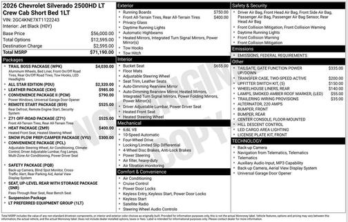 2026 Chevrolet Silverado 2500 LT