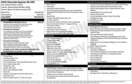 2026 Chevrolet Equinox AWD RS