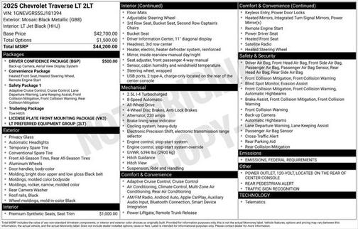 2025 Chevrolet Traverse LT