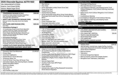 2026 Chevrolet Equinox AWD ACTIV