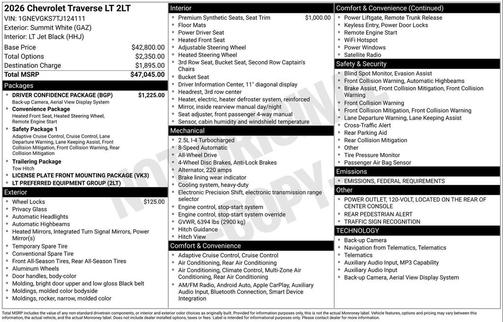 2026 Chevrolet Traverse LT