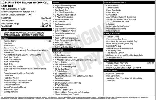 2024 RAM 2500 Tradesman Crew Cab 4x4 8' Box