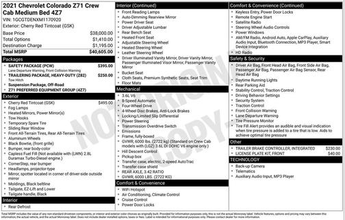 2021 Chevrolet Colorado Z71