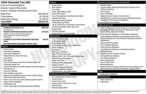 2026 Chevrolet Trax FWD 2RS