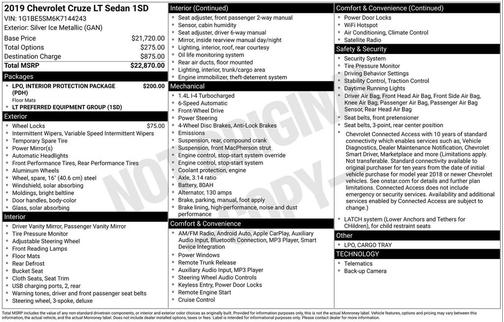 2019 Chevrolet Cruze LT