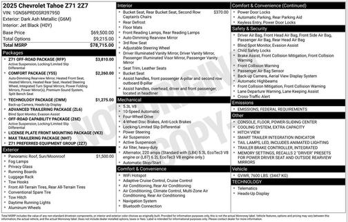 2025 Chevrolet Tahoe 4WD Z71