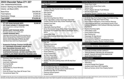 2023 Chevrolet Tahoe 4WD Z71