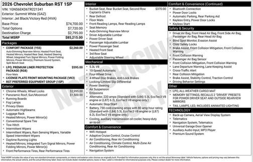 2026 Chevrolet Suburban RST