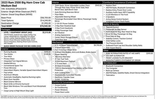 2023 RAM 2500 Big Horn Crew Cab 4x4 6'4' Box