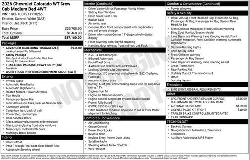 2026 Chevrolet Colorado WT