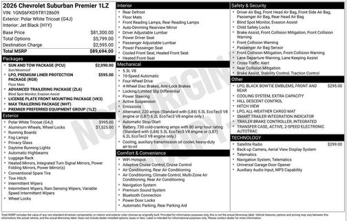 2026 Chevrolet Suburban Premier