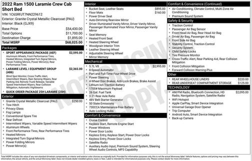 Granite Crystal Metallic Clearcoat 2022 RAM 1500 Laramie