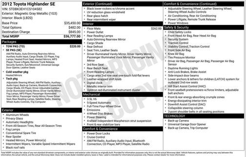 2012 Toyota Highlander SE