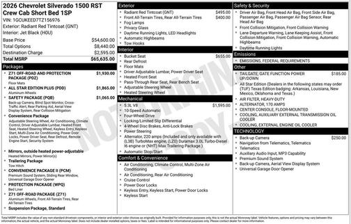 2026 Chevrolet Silverado 1500 RST