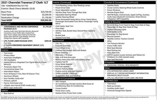 2021 Chevrolet Traverse LT Cloth