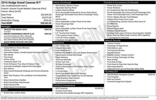 2016 Dodge Grand Caravan R/T