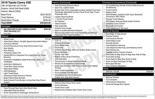 2018 Toyota Camry XSE