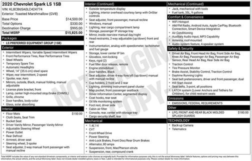 2020 Chevrolet Spark LS