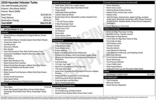 2020 Hyundai Veloster Base