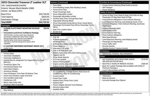 2023 Chevrolet Traverse LT Leather