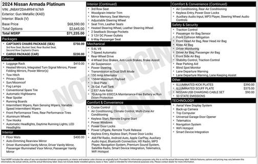 2024 Nissan Armada Platinum 2WD