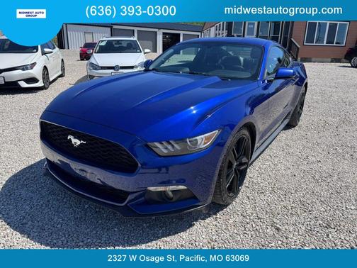 Blue 2015 Ford Mustang EcoBoost Premium