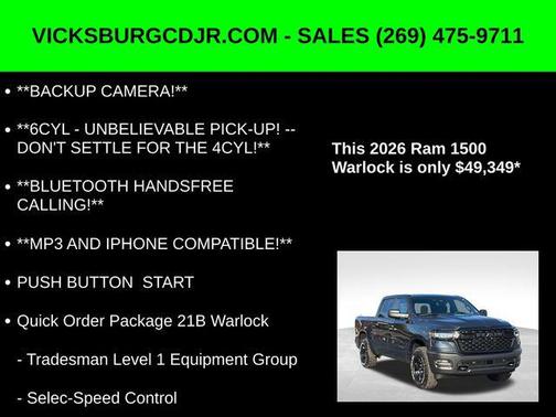 2026 RAM 1500 Warlock Crew Cab 4x4 5'7' Box