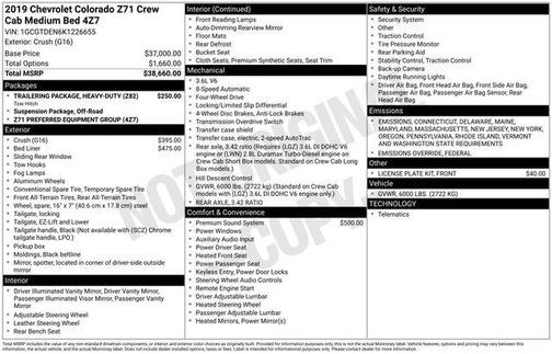 2019 Chevrolet Colorado Z71