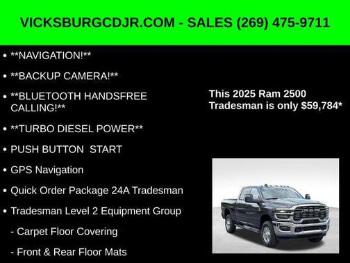 2025 RAM 2500 Tradesman Crew Cab 4x4 6'4' Box