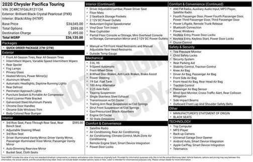 2020 Chrysler Pacifica Touring