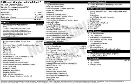 2018 Jeep Wrangler Unlimited Sport