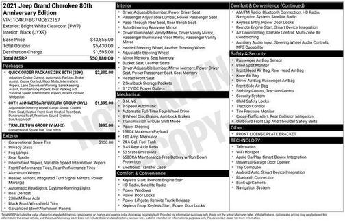 2021 Jeep Grand Cherokee 80th Anniversary 4x4