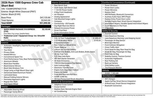 2026 RAM 1500 Express