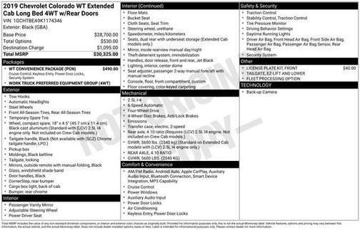 Black 2019 Chevrolet Colorado WT