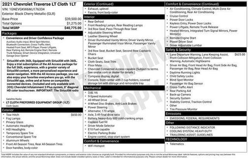 2021 Chevrolet Traverse LT Cloth