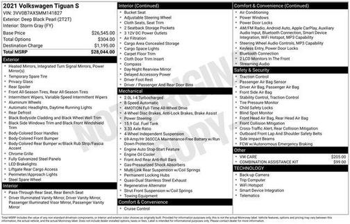 2021 Volkswagen Tiguan 2.0T S 4MOTION