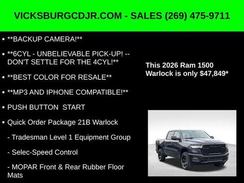 2026 RAM 1500 Warlock Crew Cab 4x4 5'7' Box