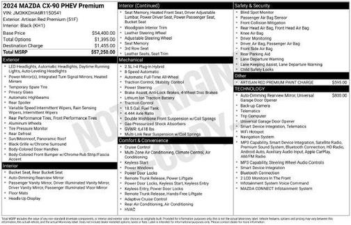 Artisan Red Premium 2024 Mazda CX-90 PHEV Premium