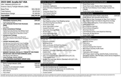 Ebony Twilight Metallic 2023 GMC Acadia AWD SLT